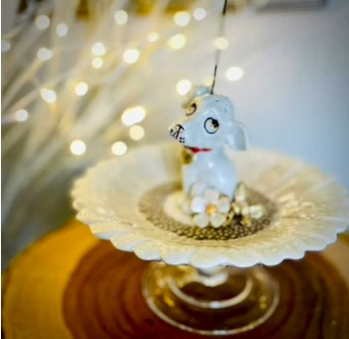 A close up shot of a ceramic mushroom incense burner